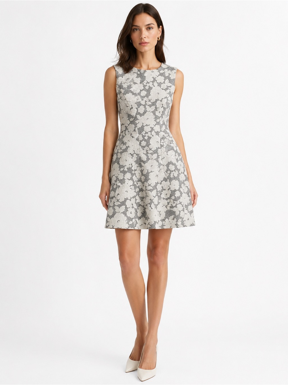 🌺 Hugo Boss Hellery Floral Jacquard Fit & Flare